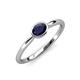 4 - Aviva Classic Oval Cut Blue Sapphire East West Solitaire Engagement Ring 