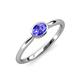 4 - Aviva Classic Oval Cut Tanzanite East West Solitaire Engagement Ring 