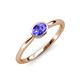 4 - Aviva Classic Oval Cut Tanzanite East West Solitaire Engagement Ring 