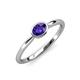 4 - Aviva Classic Oval Cut Iolite East West Solitaire Engagement Ring 