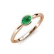 4 - Aviva Classic Oval Cut Emerald East West Solitaire Engagement Ring 