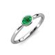 4 - Aviva Classic Oval Cut Emerald East West Solitaire Engagement Ring 