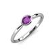 4 - Aviva Classic Oval Cut Amethyst East West Solitaire Engagement Ring 