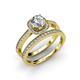 1 - Renee 0.77 ctw Natural Diamond (4.80 mm) Halo Bridal Set Ring 