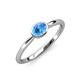 4 - Aviva Classic Oval Cut Blue Topaz East West Solitaire Engagement Ring 