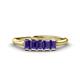 1 - Noura 5x3 mm Emerald Cut Iolite 5 Stone Wedding Band 