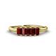 1 - Noura 5x3 mm Emerald Cut Red Garnet 5 Stone Wedding Band 