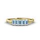 1 - Noura 5x3 mm Emerald Cut Aquamarine 5 Stone Wedding Band 