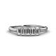 1 - Noura 5x3 mm Emerald Cut Diamond 5 Stone Wedding Band 