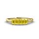 1 - Noura 5x3 mm Emerald Cut Yellow Sapphire 5 Stone Wedding Band 