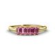 1 - Noura 5x3 mm Emerald Cut Pink Tourmaline 5 Stone Wedding Band 