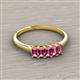 2 - Noura 5x3 mm Emerald Cut Pink Tourmaline 5 Stone Wedding Band 
