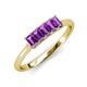 3 - Noura 5x3 mm Emerald Cut Amethyst 5 Stone Wedding Band 