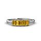 1 - Noura 5x3 mm Emerald Cut Citrine 5 Stone Wedding Band 