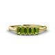 1 - Noura 5x3 mm Emerald Cut Peridot 5 Stone Wedding Band 