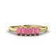 1 - Noura 5x3 mm Emerald Cut Rhodolite Garnet 5 Stone Wedding Band 