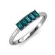 3 - Noura 5x3 mm Emerald Cut London Blue Topaz 5 Stone Wedding Band 