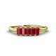 1 - Noura 5x3 mm Emerald Cut Ruby 5 Stone Wedding Band 