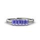1 - Noura 5x3 mm Emerald Cut Tanzanite 5 Stone Wedding Band 