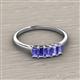 2 - Noura 5x3 mm Emerald Cut Tanzanite 5 Stone Wedding Band 