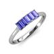 3 - Noura 5x3 mm Emerald Cut Tanzanite 5 Stone Wedding Band 