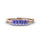 1 - Noura 5x3 mm Emerald Cut Tanzanite 5 Stone Wedding Band 