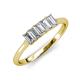 3 - Noura 5x3 mm Emerald Cut Diamond 5 Stone Wedding Band 