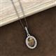 3 - Esha 8x6 mm Oval Cut Smoky Quartz and Round Diamond Halo Pendant Necklace 
