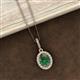 3 - Esha 8x6 mm Oval Cut Lab Created Alexandrite and Round Diamond Halo Pendant Necklace 