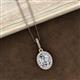 3 - Esha 8x6 mm Oval Cut and Round Diamond Halo Pendant Necklace 