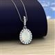 3 - Esha 8x6 mm Oval Cut Opal and Round Diamond Halo Pendant Necklace 