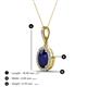 4 - Esha 8x6 mm Oval Cut Blue Sapphire and Round Diamond Halo Pendant Necklace 