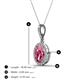 4 - Esha 8x6 mm Oval Cut Pink Tourmaline and Round Diamond Halo Pendant Necklace 