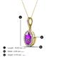 4 - Esha 8x6 mm Oval Cut Amethyst and Round Diamond Halo Pendant Necklace 