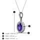 4 - Esha 8x6 mm Oval Cut Iolite and Round Diamond Halo Pendant Necklace 