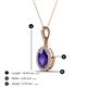 4 - Esha 8x6 mm Oval Cut Iolite and Round Diamond Halo Pendant Necklace 
