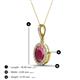 4 - Esha 8x6 mm Oval Cut Rhodolite Garnet and Round Diamond Halo Pendant Necklace 