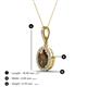4 - Esha 8x6 mm Oval Cut Smoky Quartz and Round Diamond Halo Pendant Necklace 