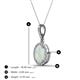 4 - Esha 8x6 mm Oval Cut Opal and Round Diamond Halo Pendant Necklace 