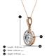 4 - Esha 8x6 mm Oval Cut and Round Diamond Halo Pendant Necklace 