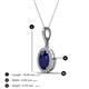 4 - Esha 8x6 mm Oval Cut Blue Sapphire and Round Diamond Halo Pendant Necklace 