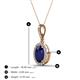 4 - Esha 8x6 mm Oval Cut Blue Sapphire and Round Diamond Halo Pendant Necklace 