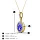 4 - Esha 8x6 mm Oval Cut Tanzanite and Round Diamond Halo Pendant Necklace 
