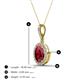 4 - Esha 8x6 mm Oval Cut Ruby and Round Diamond Halo Pendant Necklace 