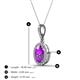 4 - Esha 8x6 mm Oval Cut Amethyst and Round Diamond Halo Pendant Necklace 