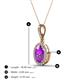 4 - Esha 8x6 mm Oval Cut Amethyst and Round Diamond Halo Pendant Necklace 