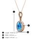 4 - Esha 8x6 mm Oval Cut Blue Topaz and Round Diamond Halo Pendant Necklace 