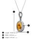 4 - Esha 8x6 mm Oval Cut Citrine and Round Diamond Halo Pendant Necklace 