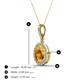 4 - Esha 8x6 mm Oval Cut Citrine and Round Diamond Halo Pendant Necklace 