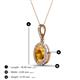 4 - Esha 8x6 mm Oval Cut Citrine and Round Diamond Halo Pendant Necklace 